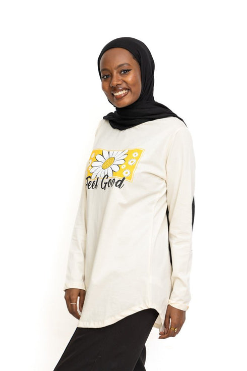 Creamy Printed Long - Sleeve Design 13 - Khotwh